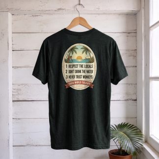 Travel Rules vintage tropical travel t-shirt by Third World Therapy
